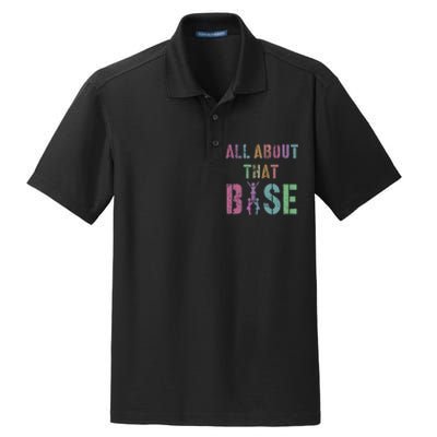 All About That Base Cheerleading Team Cheer Squad Dry Zone Grid Polo