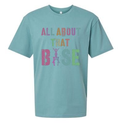 All About That Base Cheerleading Team Cheer Squad Sueded Cloud Jersey T-Shirt