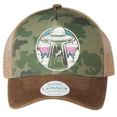 Alien Abduction Transg Pride Lgbtq Gaylien Transg Ufo Legacy Tie Dye Trucker Hat