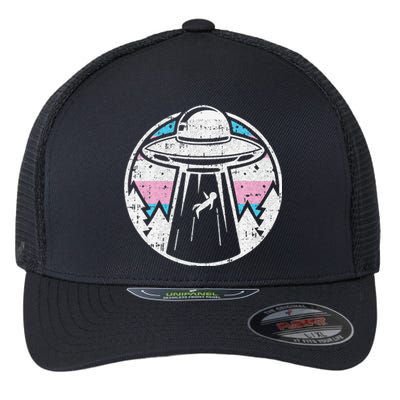 Alien Abduction Transg Pride Lgbtq Gaylien Transg Ufo Flexfit Unipanel Trucker Cap