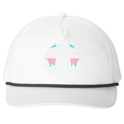 Alien Abduction Transg Pride Lgbtq Gaylien Transg Ufo Snapback Five-Panel Rope Hat