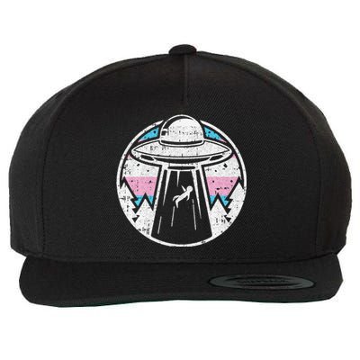 Alien Abduction Transg Pride Lgbtq Gaylien Transg Ufo Wool Snapback Cap