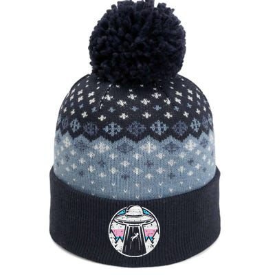 Alien Abduction Transg Pride Lgbtq Gaylien Transg Ufo The Baniff Cuffed Pom Beanie