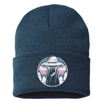 Alien Abduction Transg Pride Lgbtq Gaylien Transg Ufo Sustainable Knit Beanie