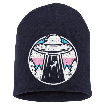 Alien Abduction Transg Pride Lgbtq Gaylien Transg Ufo Short Acrylic Beanie