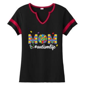 Autism Awareness Tee Mom Life For Autism Mom Ladies Halftime Notch Neck Tee