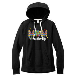 Autism Awareness Tee Mom Life For Autism Mom Women's Fleece Hoodie