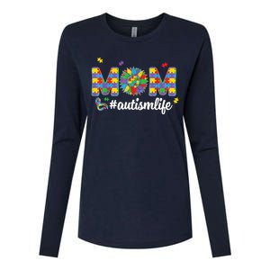 Autism Awareness Tee Mom Life For Autism Mom Womens Cotton Relaxed Long Sleeve T-Shirt