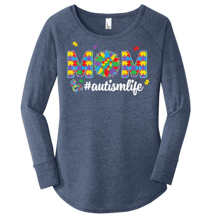 Autism Awareness Tee Mom Life For Autism Mom Women's Perfect Tri Tunic Long Sleeve Shirt