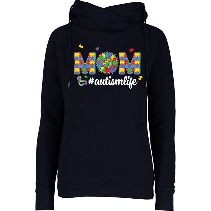 Autism Awareness Tee Mom Life For Autism Mom Womens Funnel Neck Pullover Hood