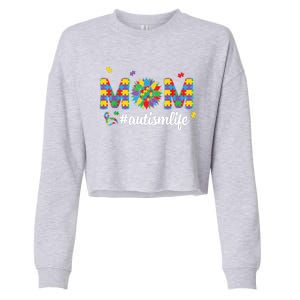 Autism Awareness Tee Mom Life For Autism Mom Cropped Pullover Crew