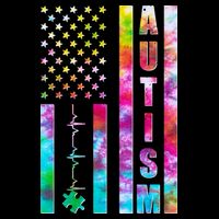 Autism Awareness Tie Dye USA American Flag Flatbill Hat