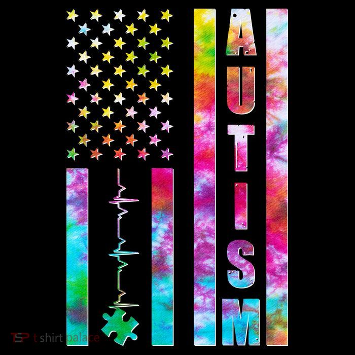 Autism Awareness Tie Dye USA American Flag 16 in Basic Backpack