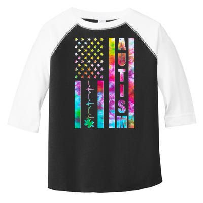 Autism Awareness Tie Dye USA American Flag Toddler Fine Jersey T-Shirt