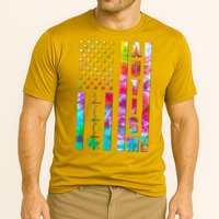 Autism Awareness Tie Dye USA American Flag Cooling Performance Crew T-Shirt