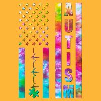 Autism Awareness Tie Dye USA American Flag Cooling Performance Crew T-Shirt