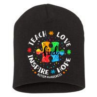 Autism Awareness Teacher Teach Hope Love Inspire Short Acrylic Beanie