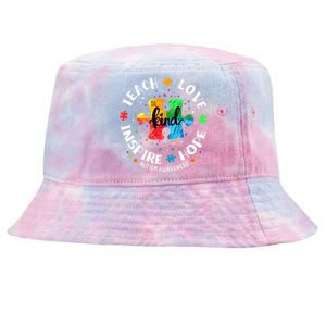 Autism Awareness Teacher Teach Hope Love Inspire Tie-Dyed Bucket Hat