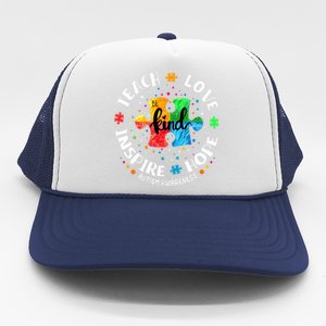 Autism Awareness Teacher Teach Hope Love Inspire Trucker Hat