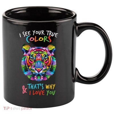 Autism Awareness Tiger I See Your True Colors I Love You 11oz C Handle Ceramic Mug