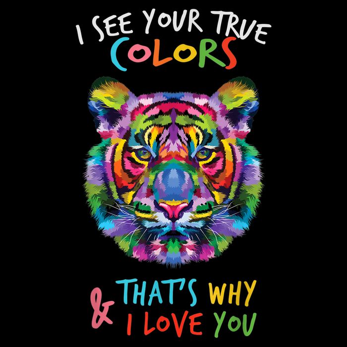 Autism Awareness Tiger I See Your True Colors I Love You Womens T-Shirt
