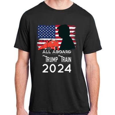 All Aboard Trump Train 2024 American Flag Adult ChromaSoft Performance T-Shirt