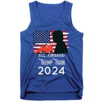 All Aboard Trump Train 2024 American Flag Tank Top