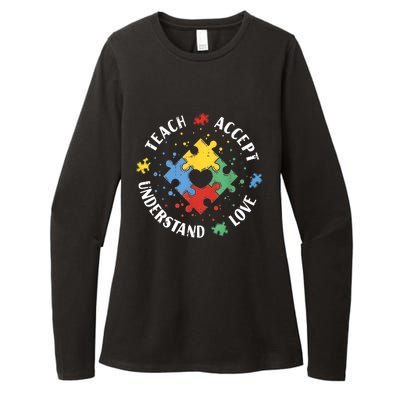 Autism Awareness Teacher Teach Accept Understand Love Womens CVC Long Sleeve Shirt