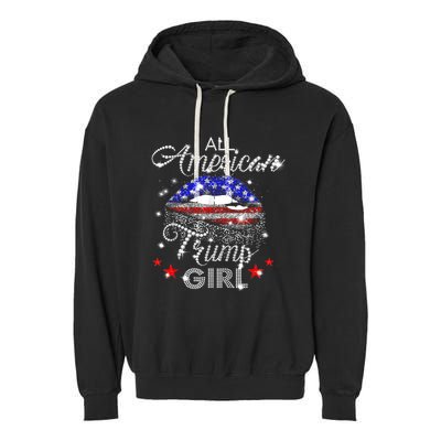 All American Trump Girl Mouth Diamond Garment-Dyed Fleece Hoodie