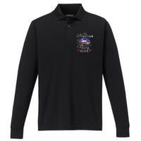 All American Trump Girl Mouth Diamond Performance Long Sleeve Polo