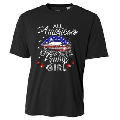 All American Trump Girl Mouth Diamond Cooling Performance Crew T-Shirt