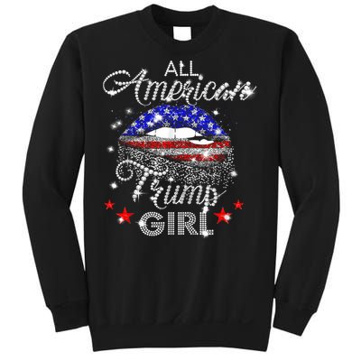 All American Trump Girl Mouth Diamond Sweatshirt