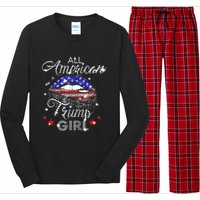 All American Trump Girl Mouth Diamond Long Sleeve Pajama Set