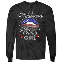 All American Trump Girl Mouth Diamond Tie-Dye Long Sleeve Shirt