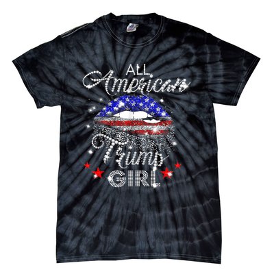 All American Trump Girl Mouth Diamond Tie-Dye T-Shirt