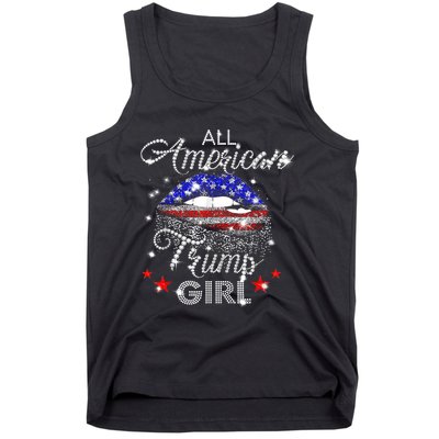 All American Trump Girl Mouth Diamond Tank Top