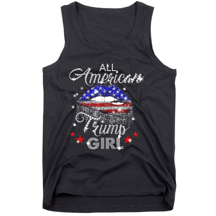 All American Trump Girl Mouth Diamond Tank Top