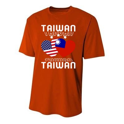 America And Taiwan Taiwanese American Flag Dual Nationality Cool Gift Youth Performance Sprint T-Shirt