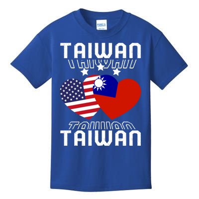 America And Taiwan Taiwanese American Flag Dual Nationality Cool Gift Kids T-Shirt