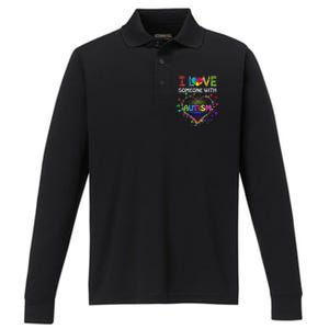 Autism Awareness Tee Autism Mom I Love Someone With Autism Performance Long Sleeve Polo