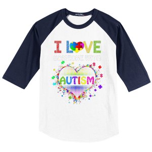 Autism Awareness Tee Autism Mom I Love Someone With Autism Baseball Sleeve Shirt