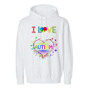 Autism Awareness Tee Autism Mom I Love Someone With Autism Garment-Dyed Fleece Hoodie