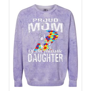 Autism Awareness Tee Proud Mom Autistic Daughter Colorblast Crewneck Sweatshirt