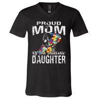 Autism Awareness Tee Proud Mom Autistic Daughter V-Neck T-Shirt