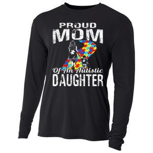 Autism Awareness Tee Proud Mom Autistic Daughter Cooling Performance Long Sleeve Crew