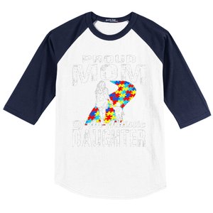 Autism Awareness Tee Proud Mom Autistic Daughter Baseball Sleeve Shirt