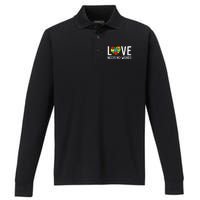 Autism Awareness Teacher Love Needs No Word Special Ed Performance Long Sleeve Polo