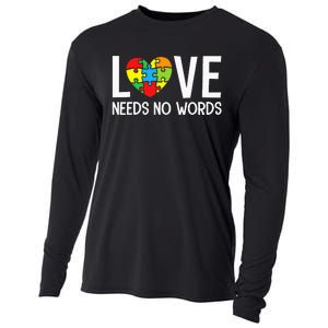 Autism Awareness Teacher Love Needs No Word Special Ed Cooling Performance Long Sleeve Crew