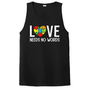 Autism Awareness Teacher Love Needs No Word Special Ed PosiCharge Competitor Tank