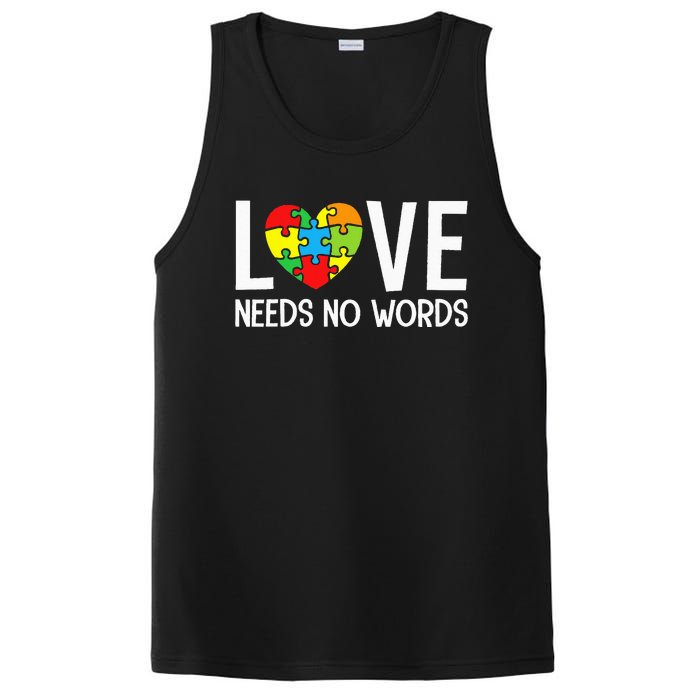 Autism Awareness Teacher Love Needs No Word Special Ed PosiCharge Competitor Tank